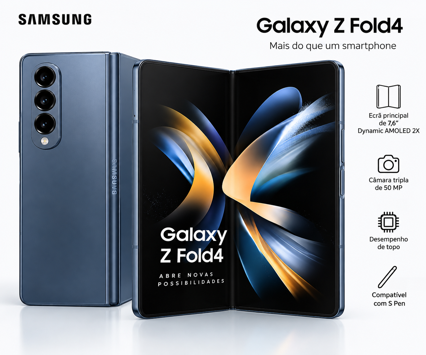 ChatGPT Image 18 de set. de 2026, 12_58_58 Samsung Galaxy Z Fold4 512GB Blue Grade A - Image 1